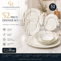 52-Piece Elegant Dinnerware Set – Premium Plates & Bowls | Modern Gold Design | Chaaban Homegoods