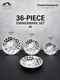 36-Piece Modern Black & White Dinnerware Set – Minimalist Plate Collection (Momaz x Chaabanhomegoods)