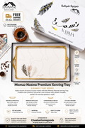 Luxury Porcelain Serving Tray with Gold Handles – NASMA Series (Premium Hosting Tray)