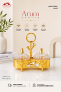 Arum Series Luxury Double Candy Jar Set – Gold Serving Tray with Glass Containers