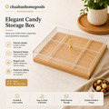 6-Compartment Clear Candy Storage Box with Lid – Elegant Organizer Tray
