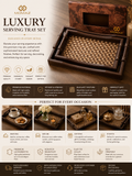 Momaz Woven Luxury Serving Tray Set – Premium Decorative Leatherette Trays with Handles