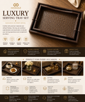 Momaz Crocodile Texture Luxury Serving Tray Set – Premium Leatherette Decorative Trays