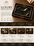 Momaz Marble Luxury Serving Tray Set – White & Gold-Black and Gold  Decorative Serving Trays