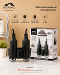 Elegant Oil & Vinegar Glass Bottle Set with Salt & Pepper Shakers – 4 Piece Kitchen Organizer