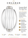 Luxury Oval Mirror Serving Tray – Modern Wave Design Decorative Tray with Elegant Handles (Silver,Gold)