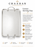 Luxury Hammered Silver Serving Tray – PremiumDecorative Tray with Handles(Rectangular,Oval,Round)