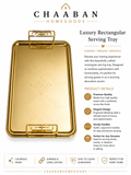 Luxury Etched Serving Tray with  Handles – Premium Decorative & Serving Platter(Silver,Gold)