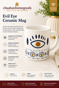 Elegant Evil Eye Ceramic Mug – 11oz Protective Coffee & Tea Mug | Blue & Gold Design
