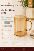 Amber Glass Coffee Mug – Modern Transparent Glass Tea Cup | 10oz Minimalist Drinkware