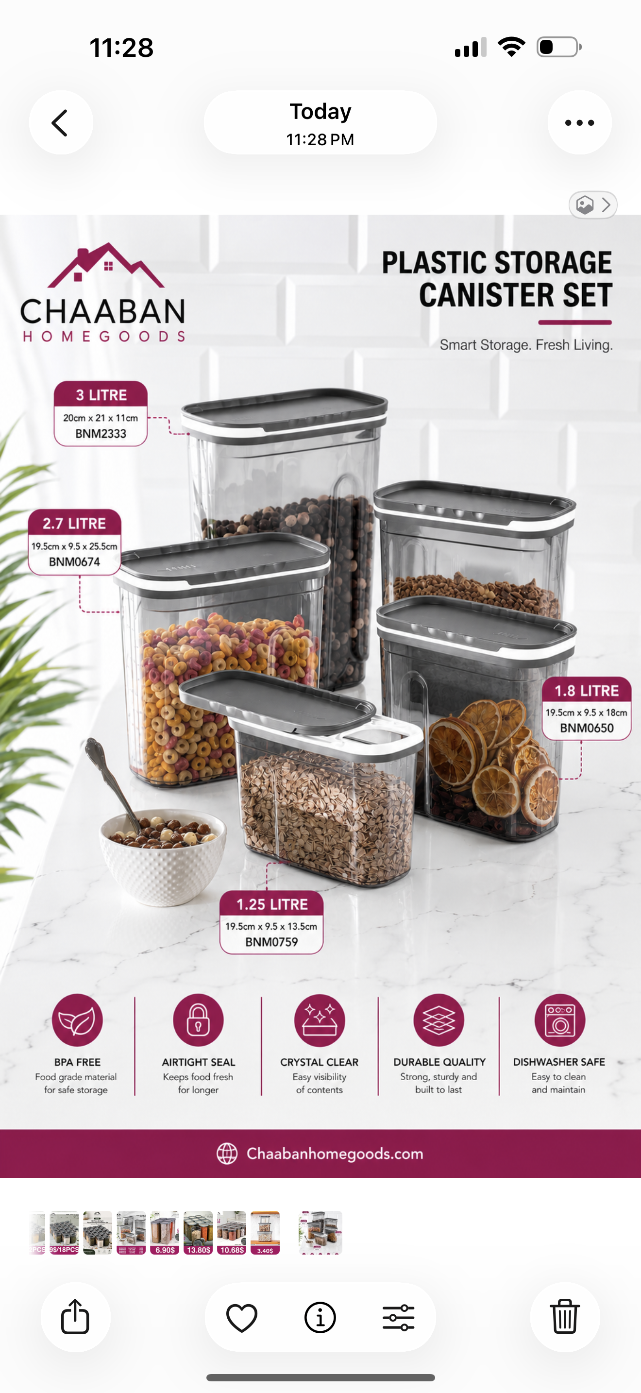 5-Piece Airtight Plastic Food Storage Canister Set – BPA Free Kitchen Pantry Organizers