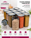 12-Piece Airtight Plastic Storage Canister Set – BPA Free Kitchen Pantry Containers