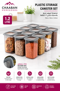 12-Piece Airtight Plastic Storage Canister Set – 1.2L BPA Free Kitchen Containers