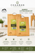Bamboo Cutting Board with Stainless Steel Handle – Available in Large & Medium Sizes
