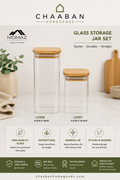 2-Piece Glass Storage Jar Set with Bamboo Lids – Airtight Kitchen Canisters