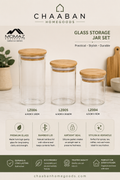 3-Piece Glass Storage Jar Set with Bamboo Lids – Airtight Kitchen Canisters