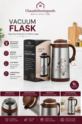 1L Stainless Steel Vacuum Flask – Hot & Cold Thermal Coffee Pot