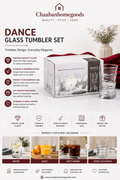 Dance Glass Tumbler Set – Premium Wave Design Drinking Glasses (Set of 6)