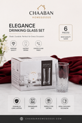 Elegance 6-Piece Crystal Drinking Glass Set – Premium Tall Glass Cups | Chaabanhomegoods
