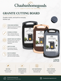 Chaabanhomegoods Granite Cutting Board – Non-Slip Multi-Purpose Kitchen Chopping Board with Handle