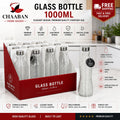 1000ML Premium Glass Bottle with Stainless Steel Lid – Leak Proof, Durable & BPA-Free | Chaaban Home Goods
