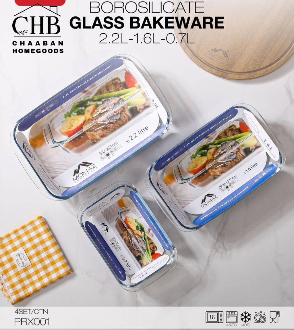 👉 3-Piece Glass Food Storage & Bakeware Set (Oven Safe)
