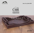 Luxury Leather Serving Tray Set with Handles – Decorative Ottoman Tray by Chaabanhomegoods