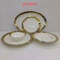 Phoenix 26-Piece Dinnerware Set – Luxury Gold Rim Collection (4 Designs)