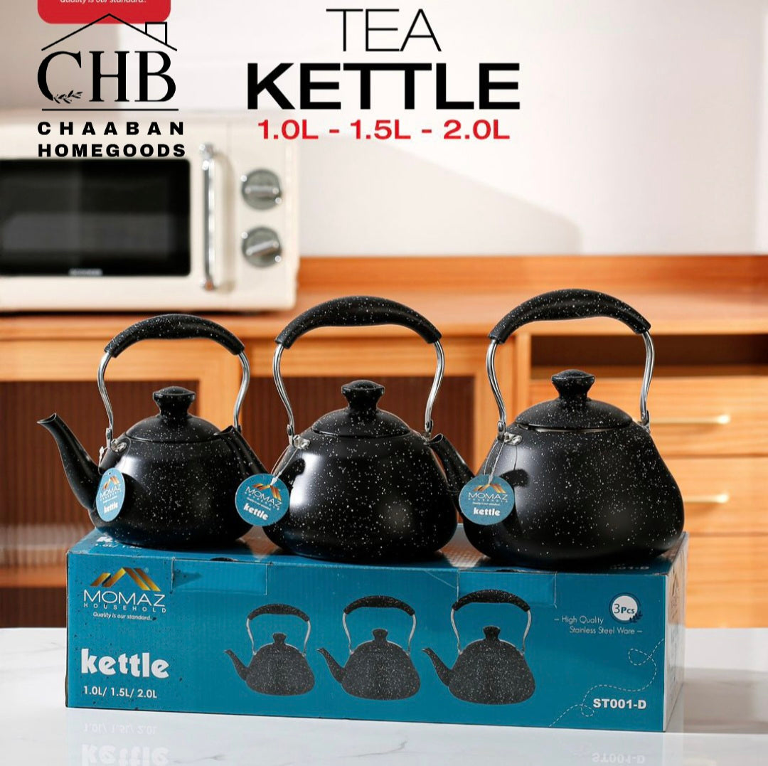Premium Stainless Steel Tea Kettle Set (3 Piece – 1L / 1.5L / 2L)