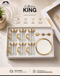 KING Collection 6-Piece Luxury Tea Glass Set with Gold Finish