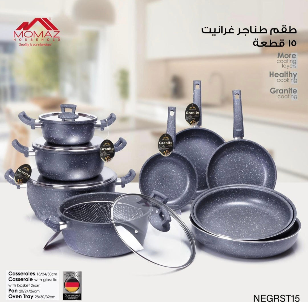 15 PCS Granite Cookware Set