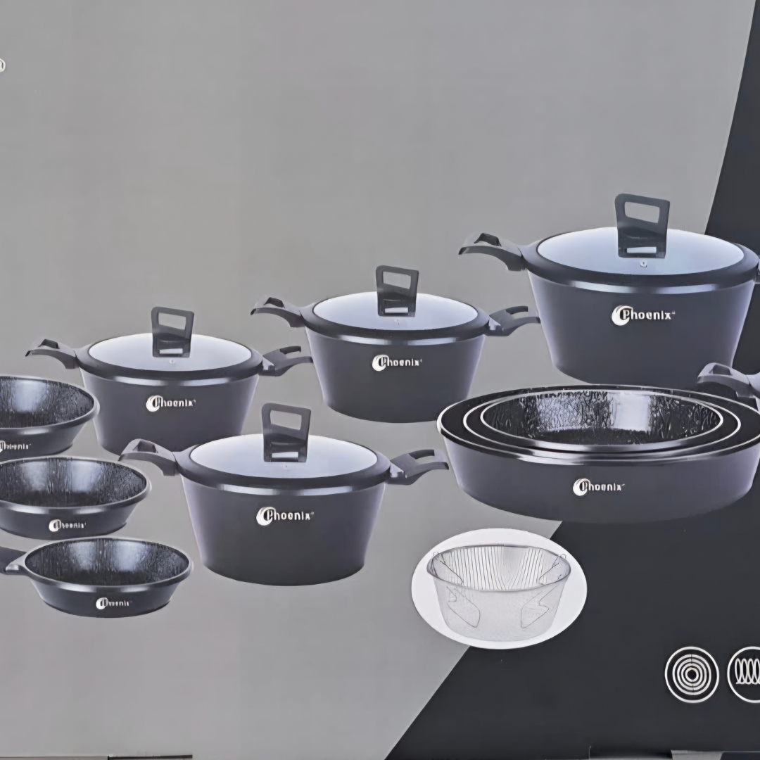 17-Piece Granite Pot & Frying Pan Set – Nonstick Cookware Collection