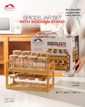 16-Piece Borosilicate Glass Spice Jar Set with Bamboo Rack – Momaz Household
