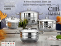 4-Piece Stainless Steel Cookware Set (18/10) – Made in Turkey