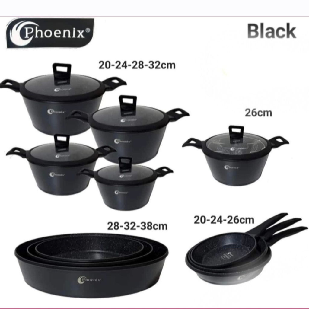 17-Piece Granite Pot & Frying Pan Set – Nonstick Cookware Collection