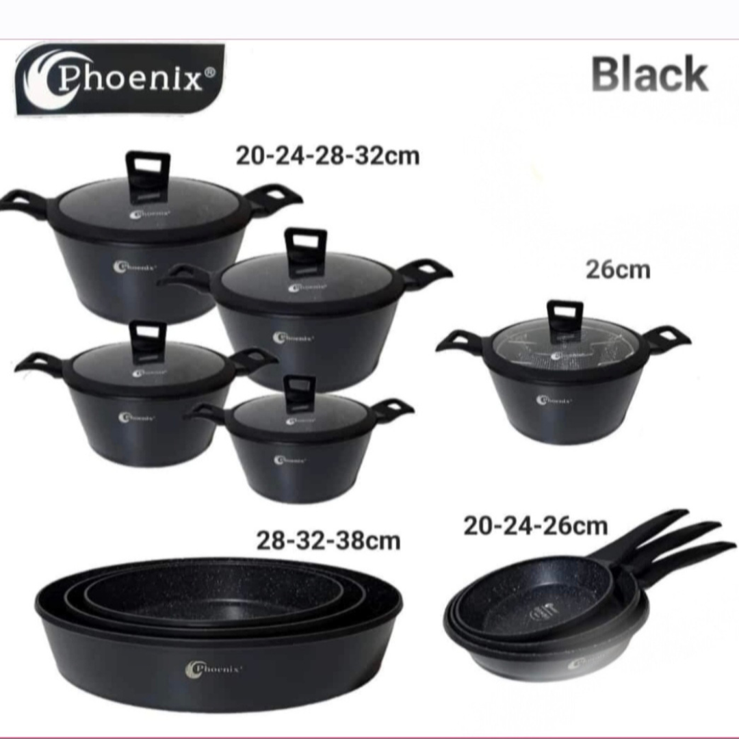 17-Piece Granite Pot & Frying Pan Set – Nonstick Cookware Collection