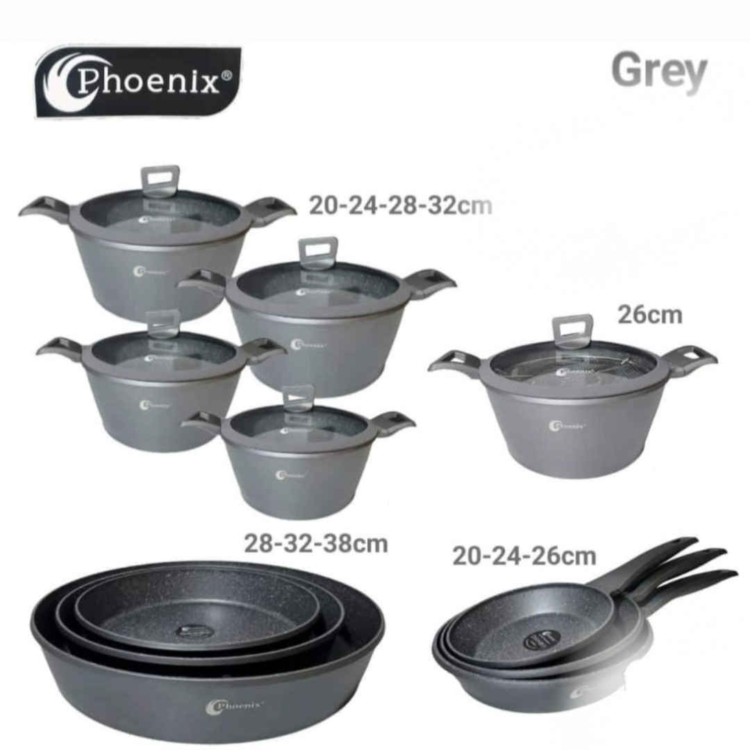 17-Piece Granite Pot & Frying Pan Set – Nonstick Cookware Collection