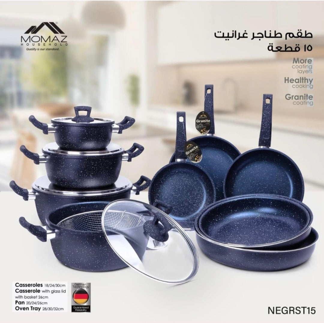 15 PCS Granite Cookware Set