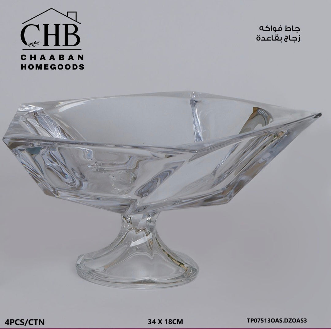 Premium Glass Fruit Bowl with Base – Candy & Chocolate Serving Dish (34cm)