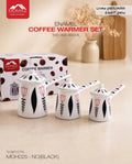 3-Piece Enamel Turkish Coffee Warmer Set – 300ml, 400ml & 600ml