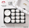 Marble Coffee Cups Set – 12 Pieces with Saucers