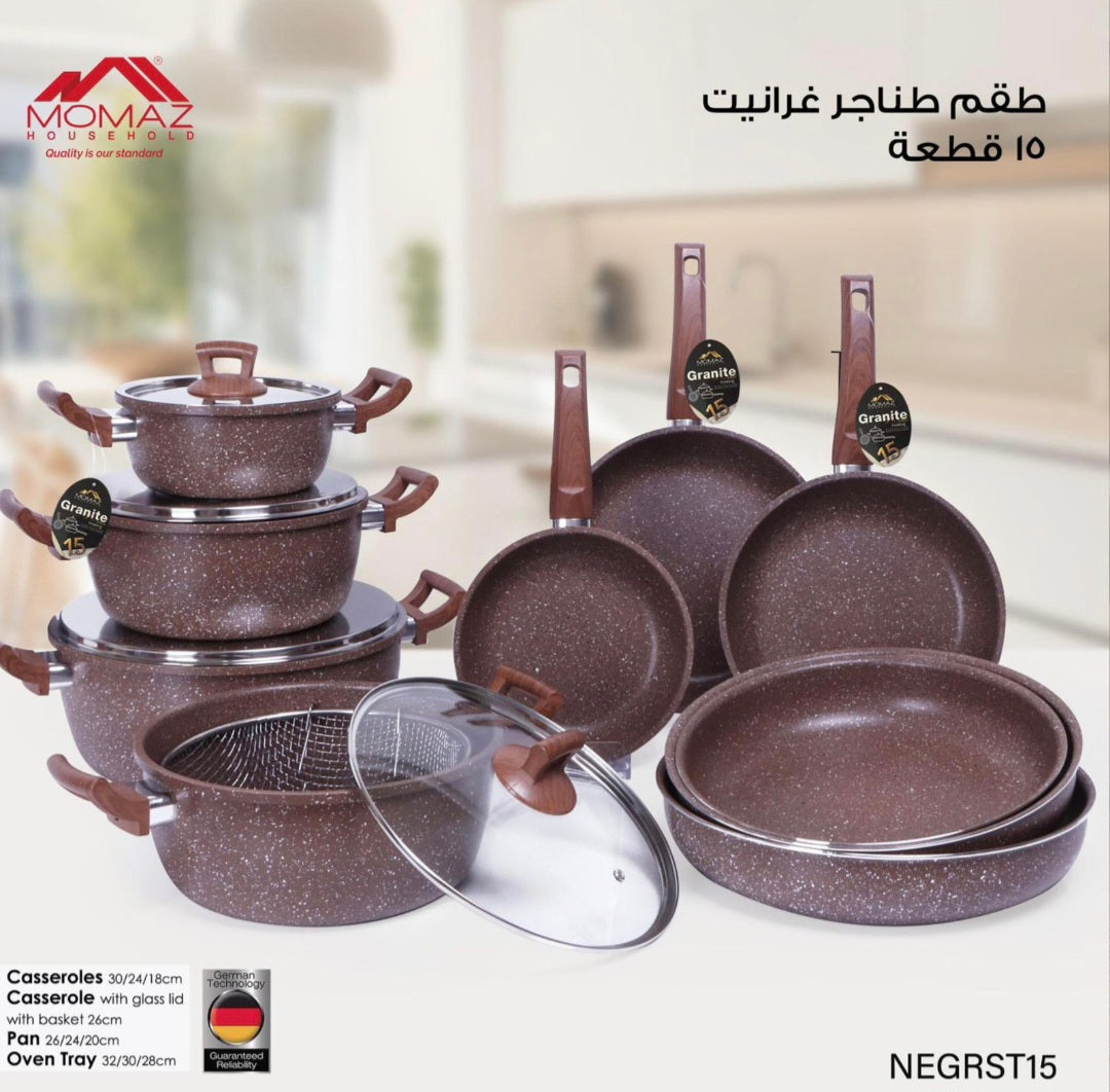 15 PCS Granite Cookware Set
