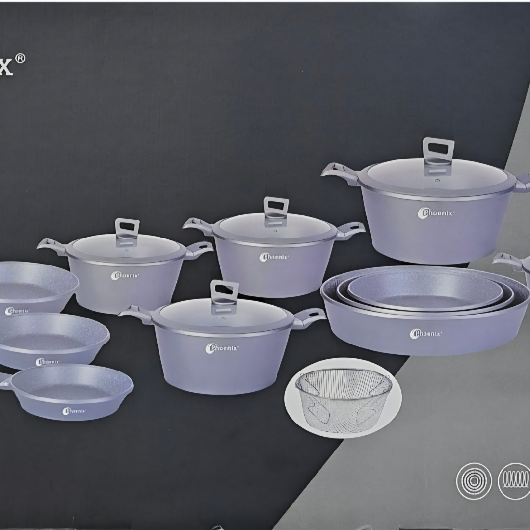 17-Piece Granite Pot & Frying Pan Set – Nonstick Cookware Collection