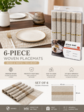 6-Piece Woven Placemat Set – 30 × 45 cm – 2 Colors