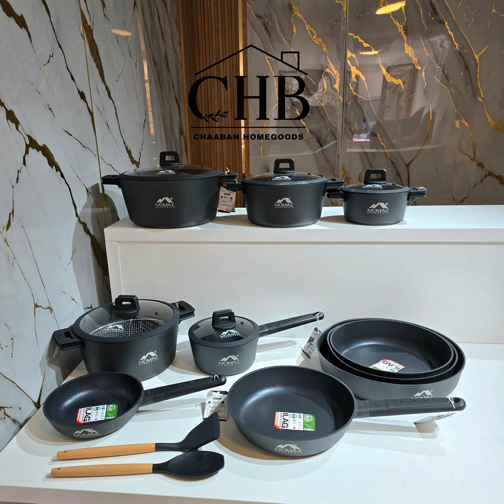 Premium 18-Piece Non-Stick Cookware Set – Aluminum Pots & Pans with Swiss Coating | Induction Ready | Free Shipping