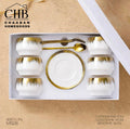 Luxury Dessert Bowl Set with Saucers & Spoons – 6 Pieces (Gold Finish)