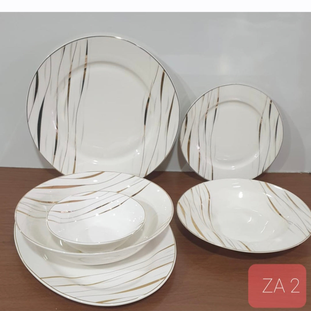 Phoenix 26-Piece Dinnerware Set – Luxury Gold Rim Collection (4 Designs)