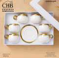 Luxury Tea Cup Set – 6 Cups with Saucer (Gold Finish) – Gift Box