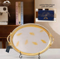 Luxury Oval Gold Serving Tray – Elegant Decorative Design