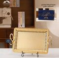 Luxury Gold Stainless Steel Serving Tray – Decorative Rectangle Design